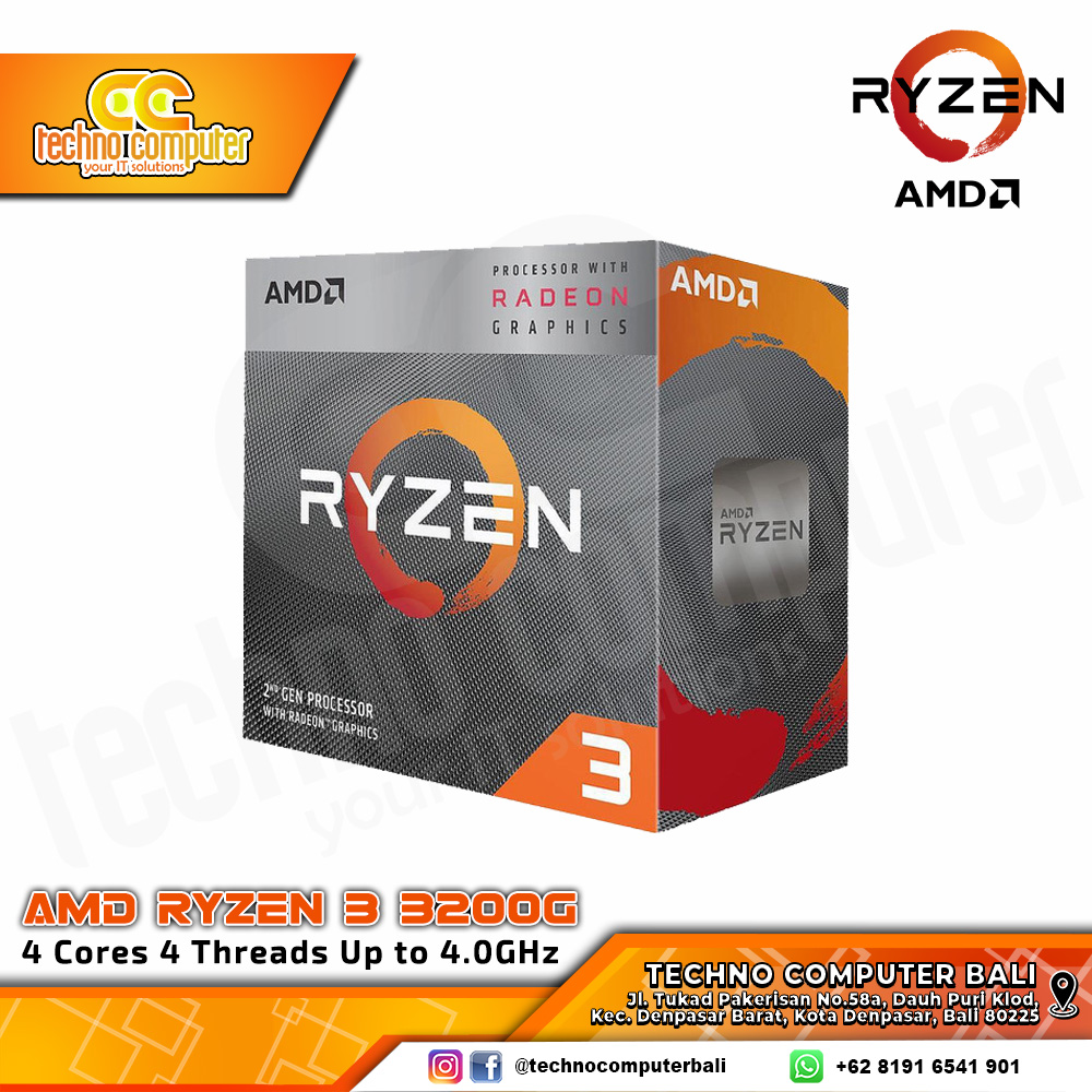 PROCESSOR AMD RYZEN 3 3200G - 4 Cores 4 Threads Up to 4.0GHz - Socket AM4