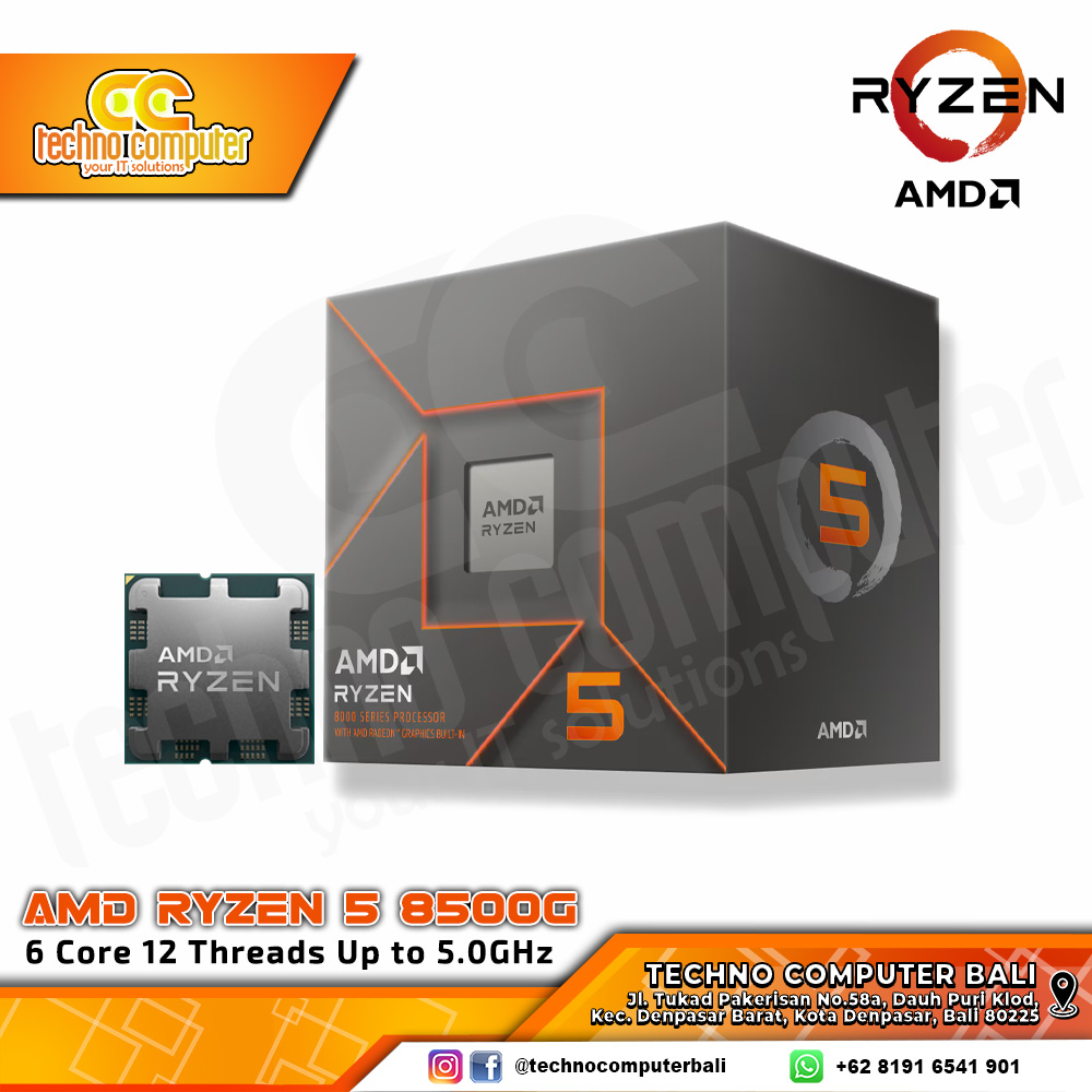 PROCESSOR AMD RYZEN 5 8500G - 6 Core 12 Threads Up to 5.0GHz - Socket AM5
