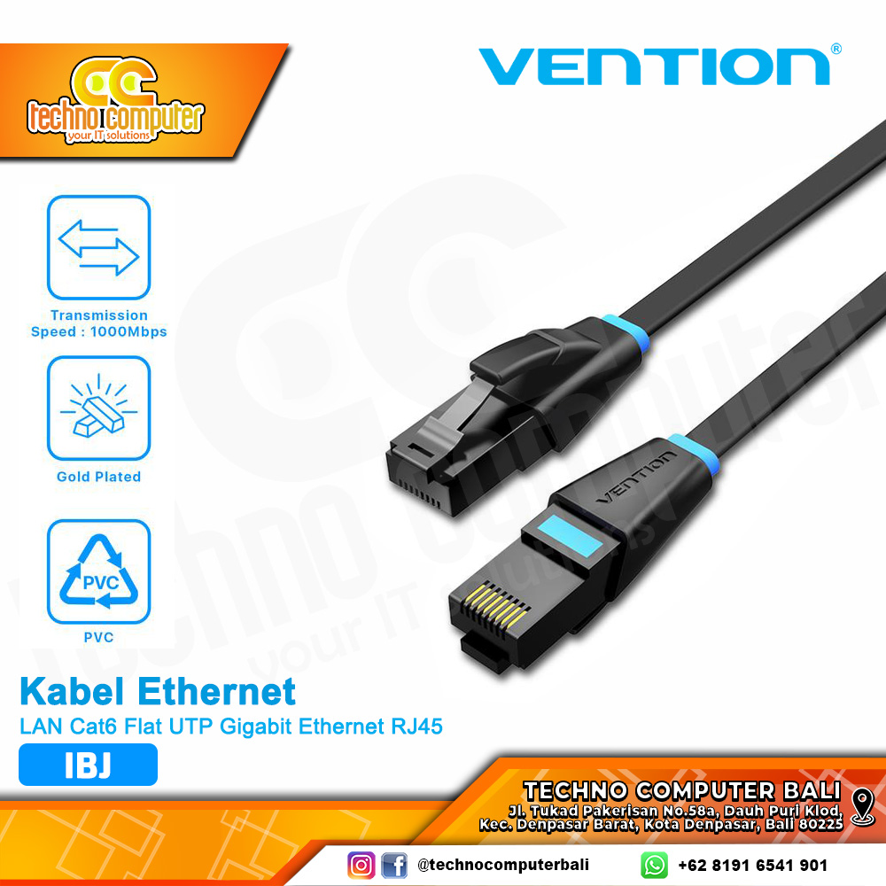 VENTION KABEL LAN Cat6 Flat UTP Gigabit Ethernet RJ45 - IBJ 5M