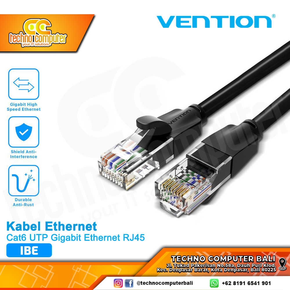 VENTION KABEL LAN Cat6 UTP Gigabit Ethernet RJ45 Round - IBE 10M