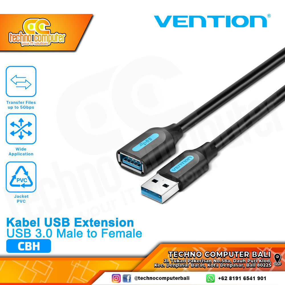 VENTION Kabel USB Extension USB 3.0 Male to Female - CBH 1M