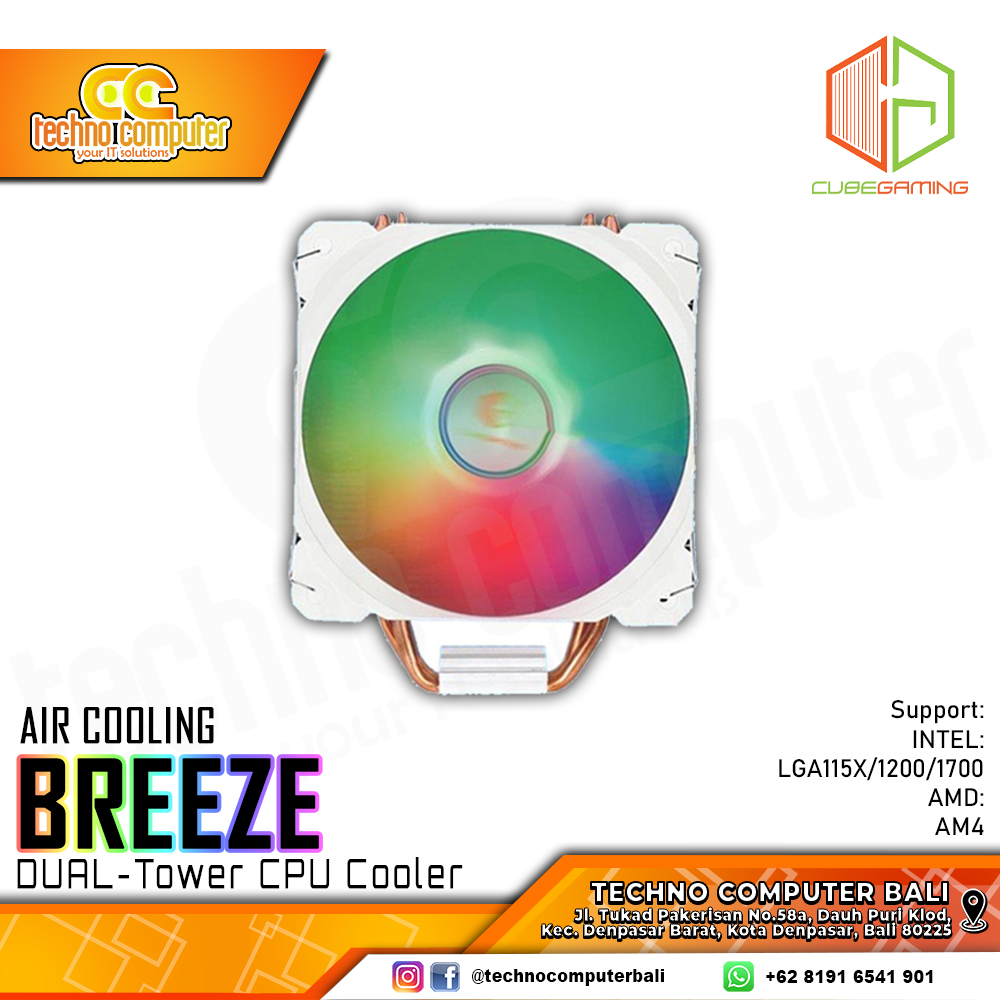 CUBE GAMING BREEZE DUAL White - CPU Cooler - 120mm Air Cooler