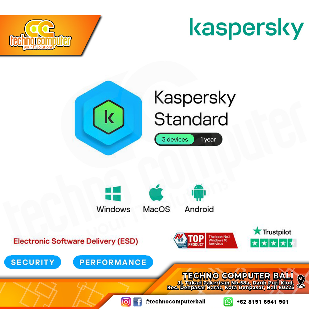 ANTIVIRUS KASPERSKY STANDARD - 3 DEVICE 1 YEAR (Scratch Card)