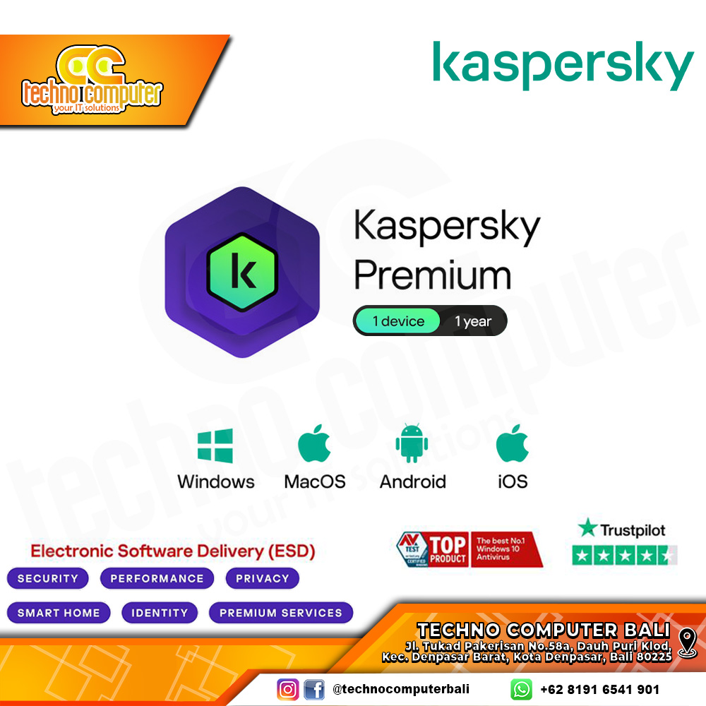 ANTIVIRUS KASPERSKY PREMIUM - 1 DEVICE 1 YEAR (Scratch Card)