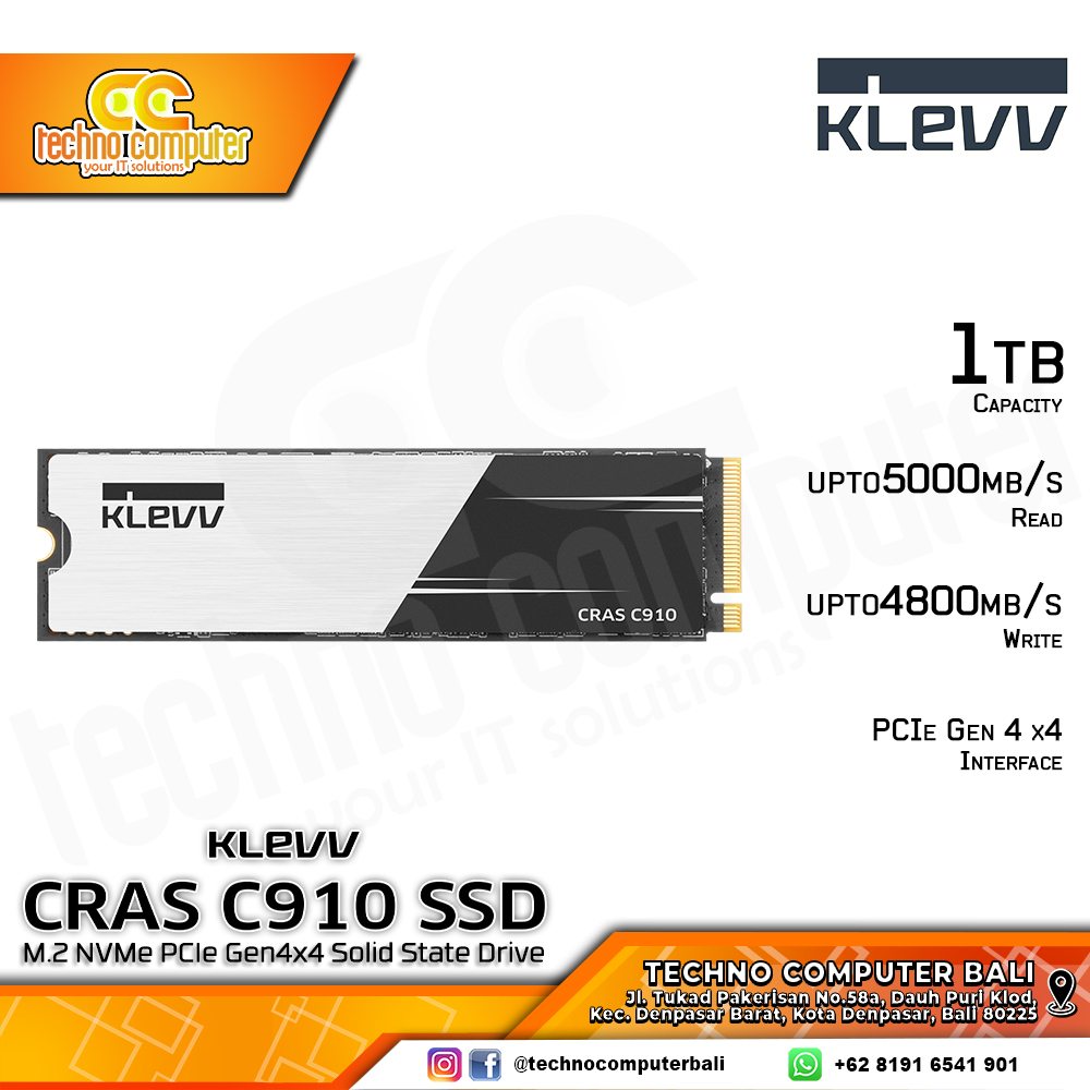 SSD KLEVV CRAS C910 M.2 NVMe 2280 PCIe Gen4 x4 - 1TB