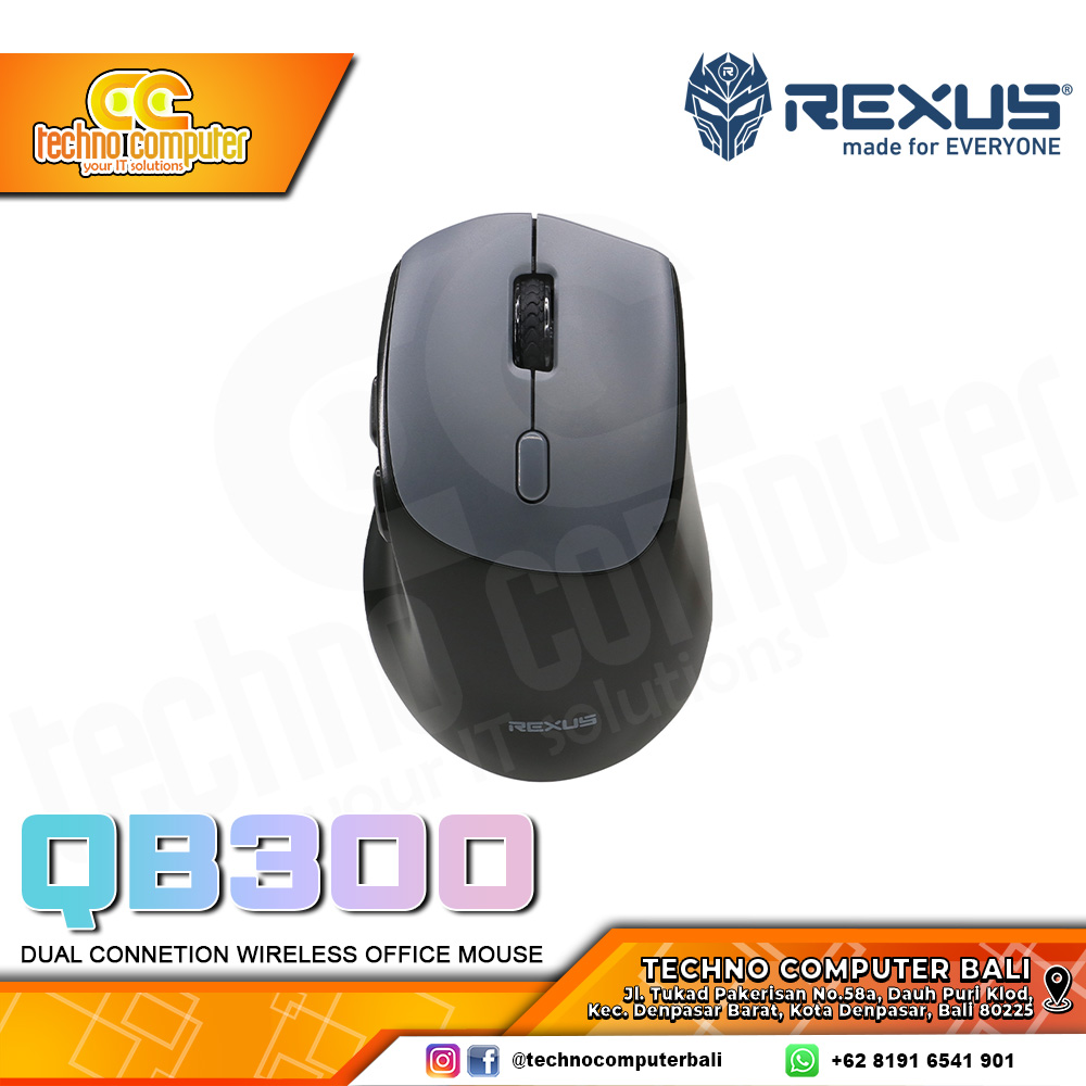 REXUS QB300 Silent Click Wireless Black - Office Mouse Wireless