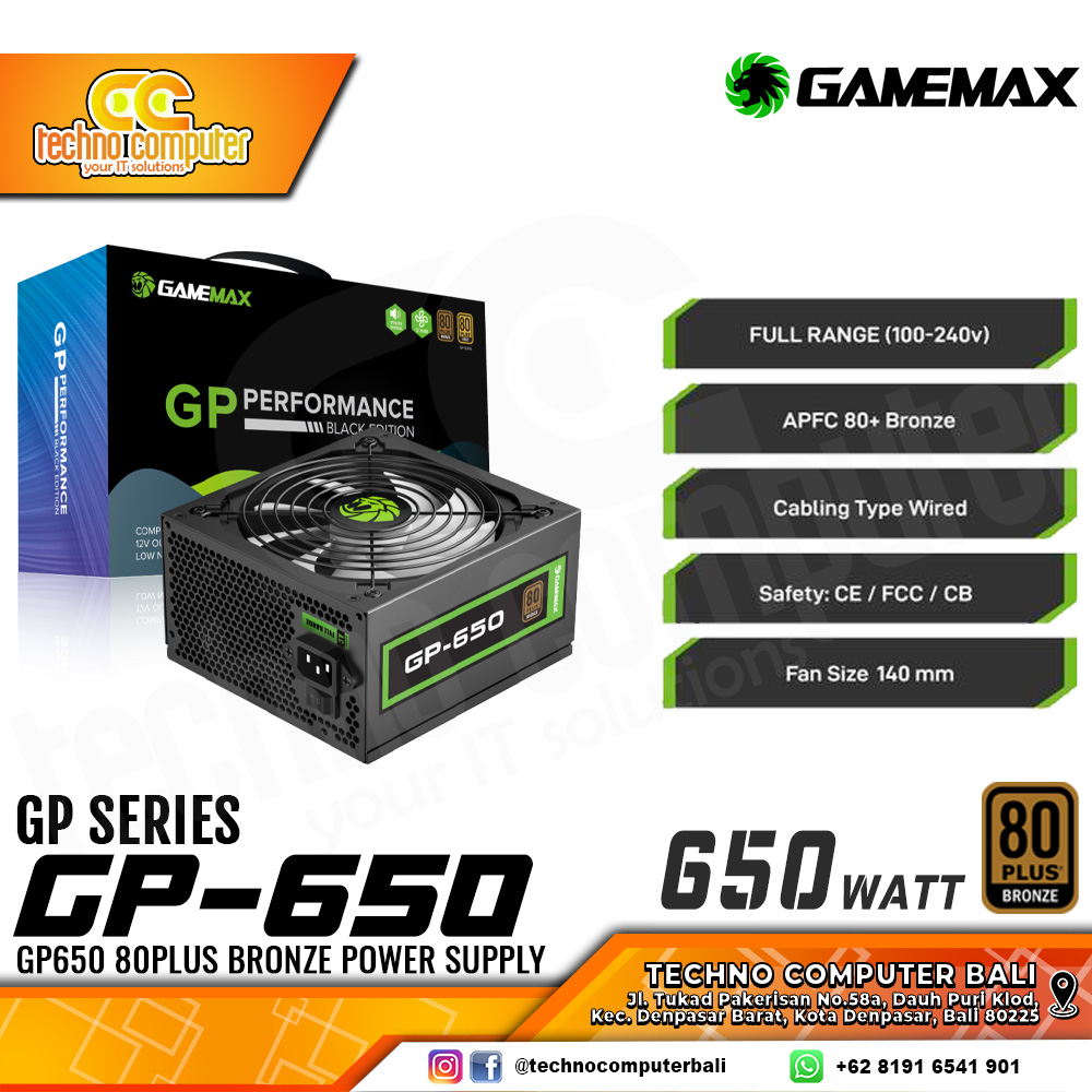 GAMEMAX GP-650 650W 80+ Bronze - Non Modular