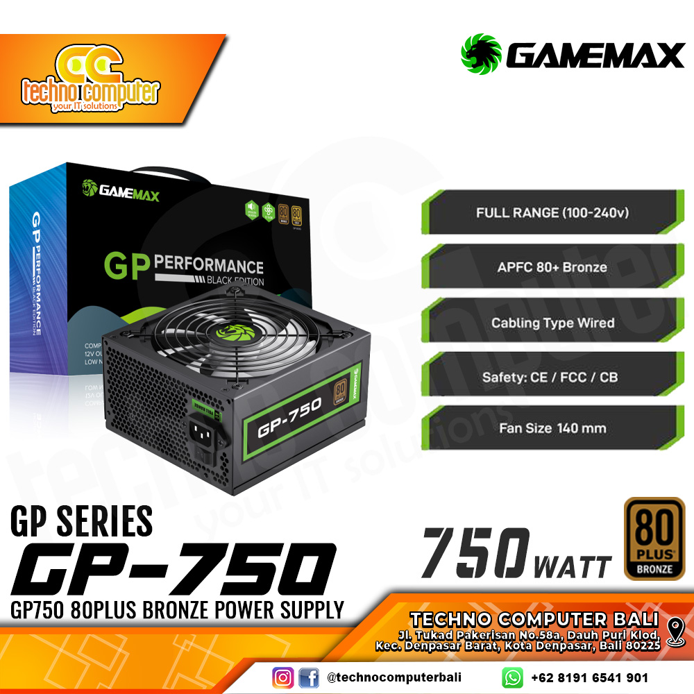 GAMEMAX GP-750 750W 80+ Bronze - Non Modular