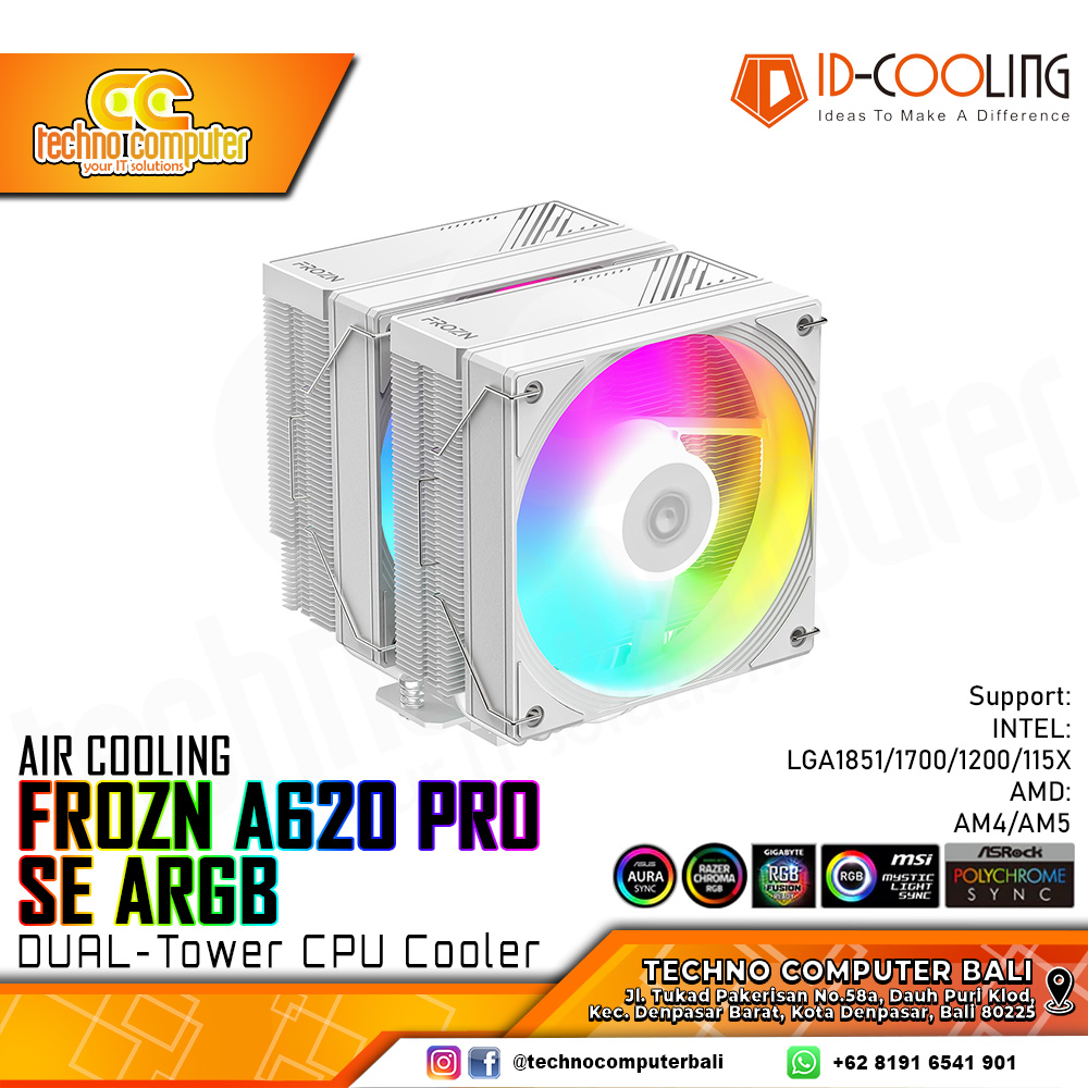 ID-COOLING FROZN A620 PRO SE ARGB Snow - CPU Cooler - 120mm Air Cooler