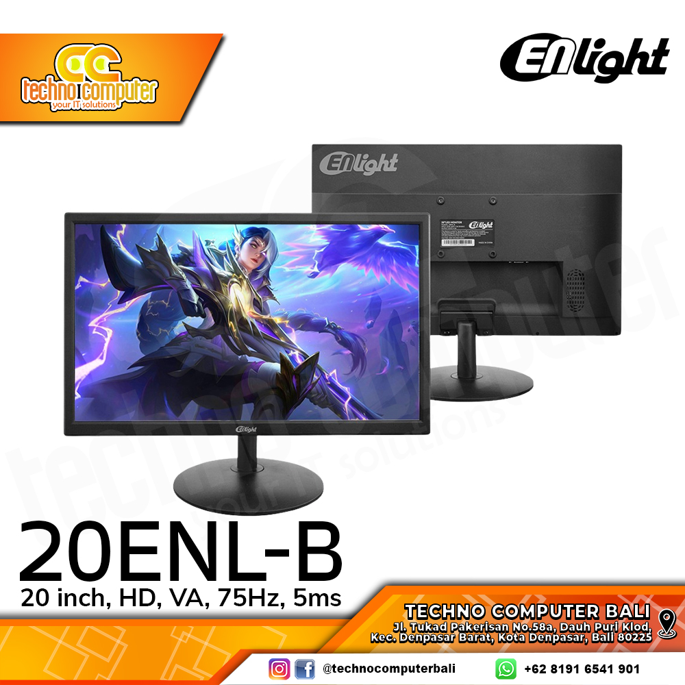 ENLIGHT 20ENL-B Monitor - 20 inch, HD (1440 x 900), VA, 75Hz, 5ms