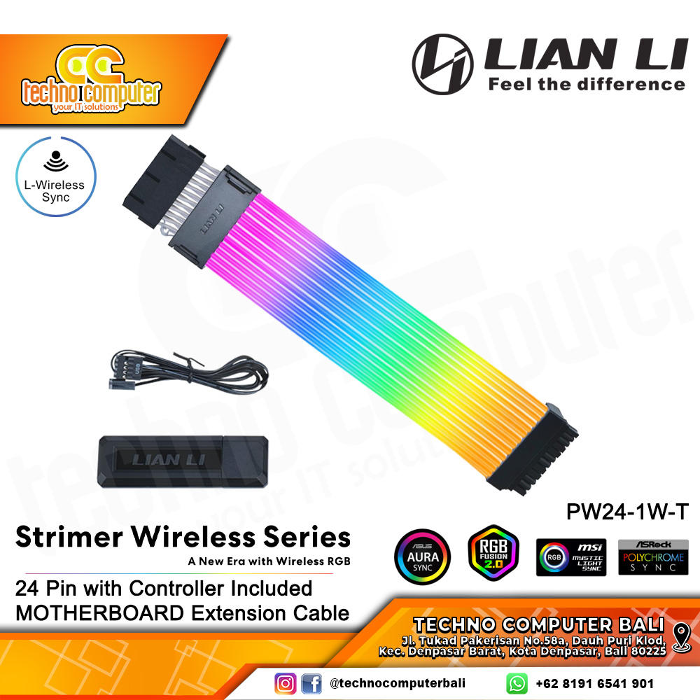 LIAN LI STRIMER Wireless 24-PIN with Controller - Motherboard Extension Cable