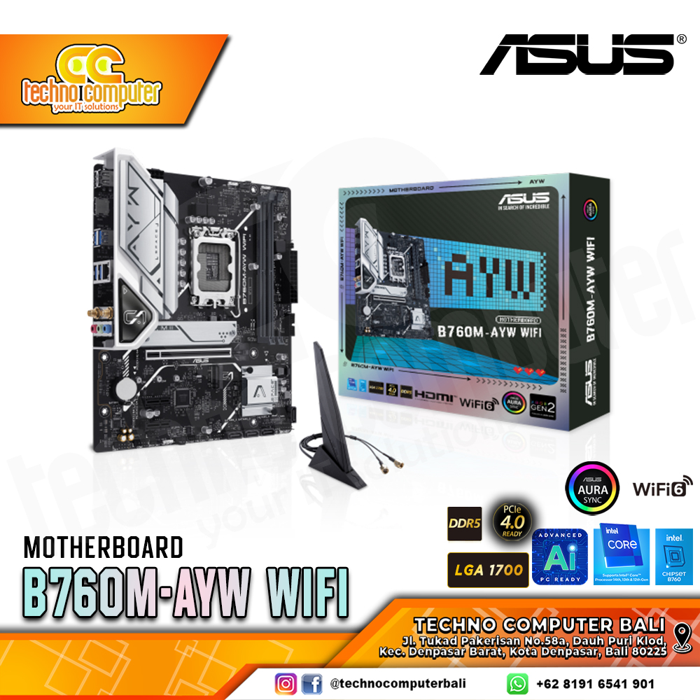 ASUS B760M-AYW WIFI - mATX, LGA1700, B760, DDR5