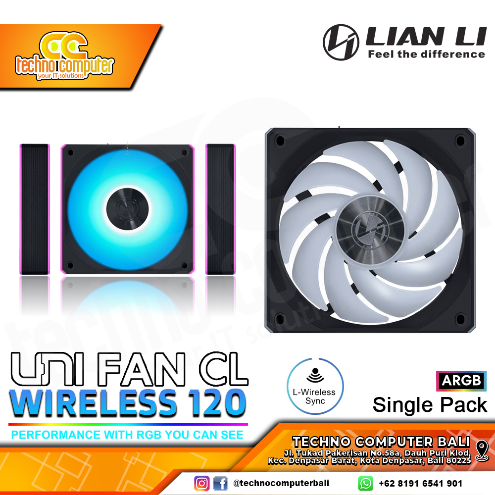 FAN CASING LIAN LI UNI FAN CL Wireless 120 Black - 120mm Single Pack ARGB Fan