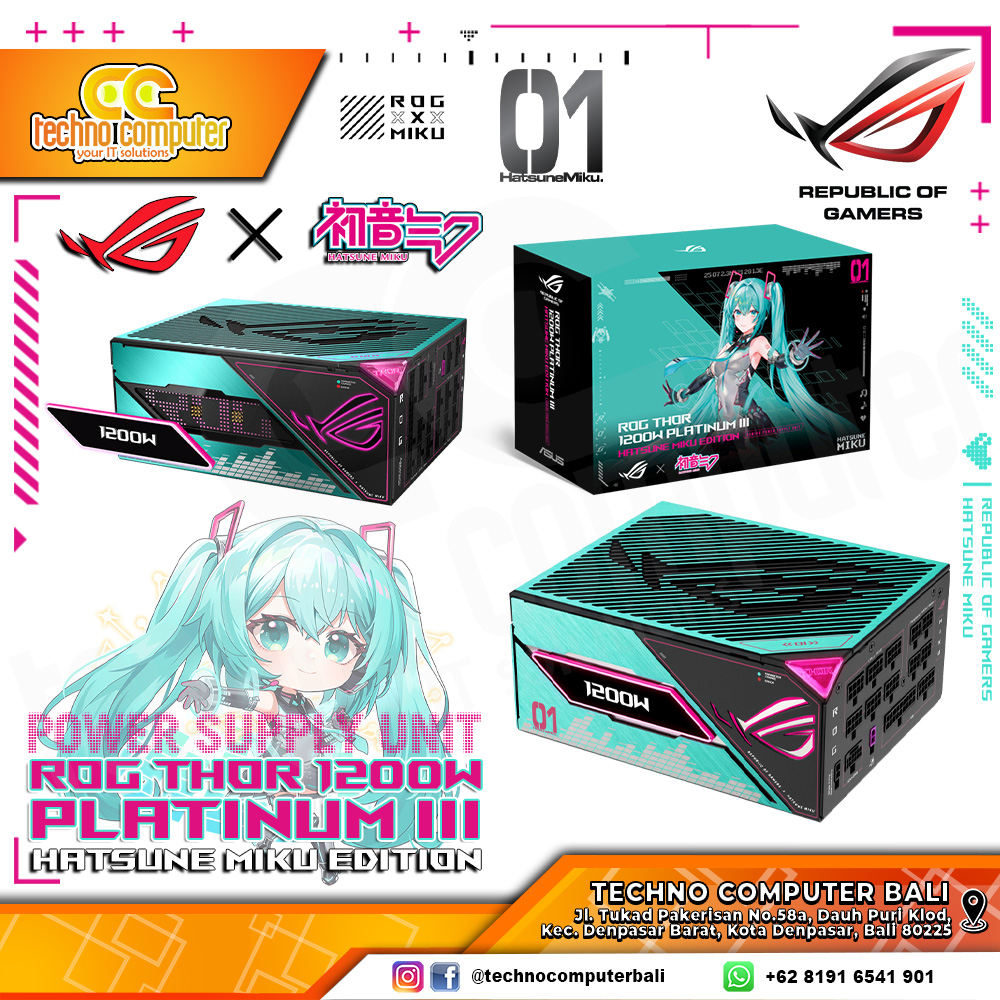 ASUS ROG THOR-1200P3 Hatsune Miku Edition 1200W 80+ Platinum III ATX 3.1/PCIe 5.1 - Full Modular