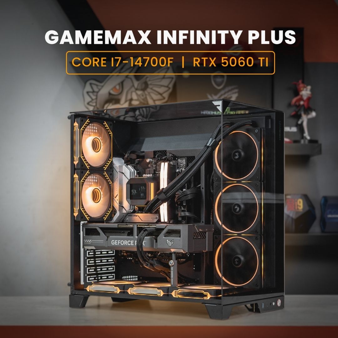 PC STREAMING & EDITING / CORE I7-14700F / ASUS TUF RTX 5060 TI / GAMEMAX INFINITY PLUS Black