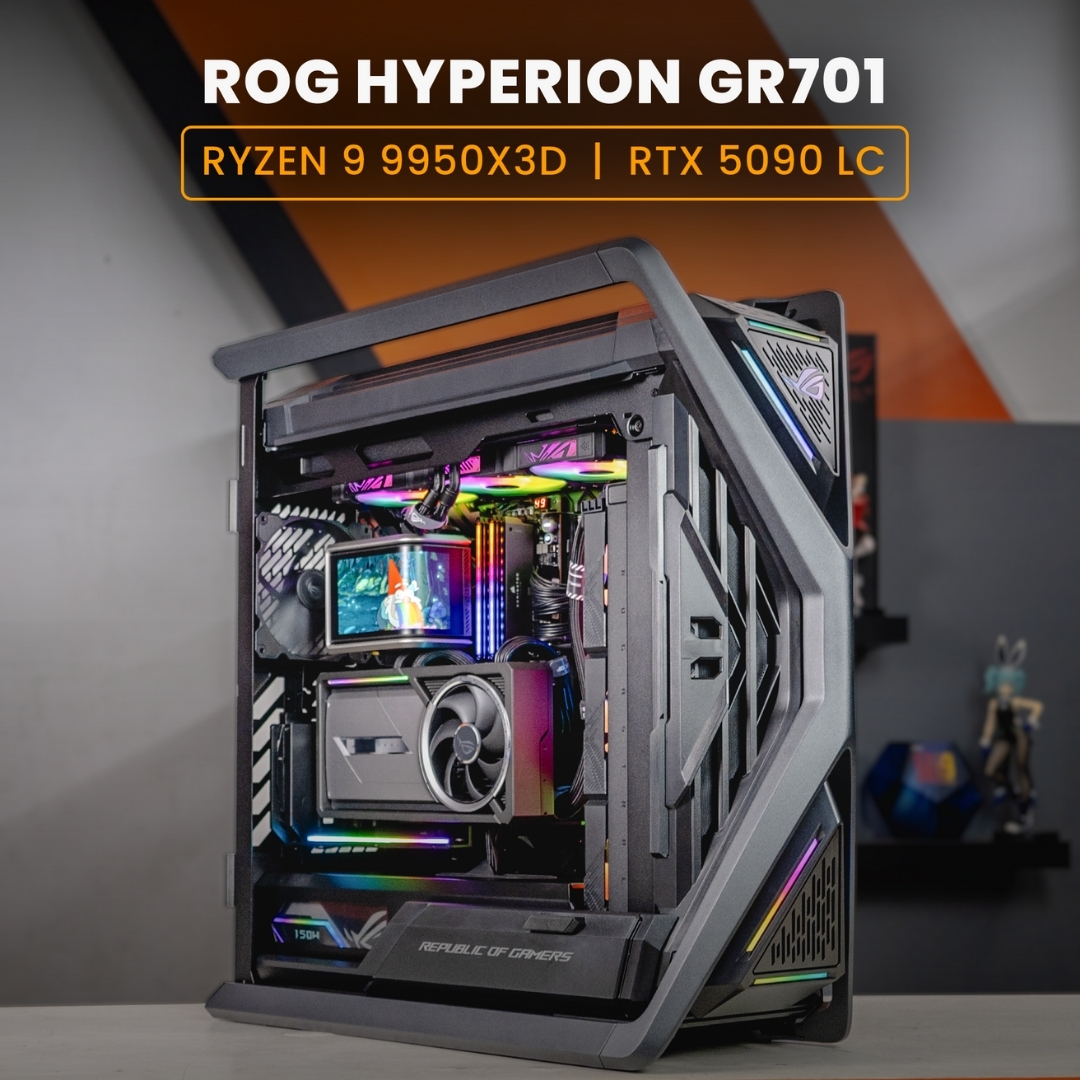 PC AI ENGINEERING / RYZEN 9 9950X3D / ASUS ROG RTX 5090 LC / ROG HYPERION GR701 Black