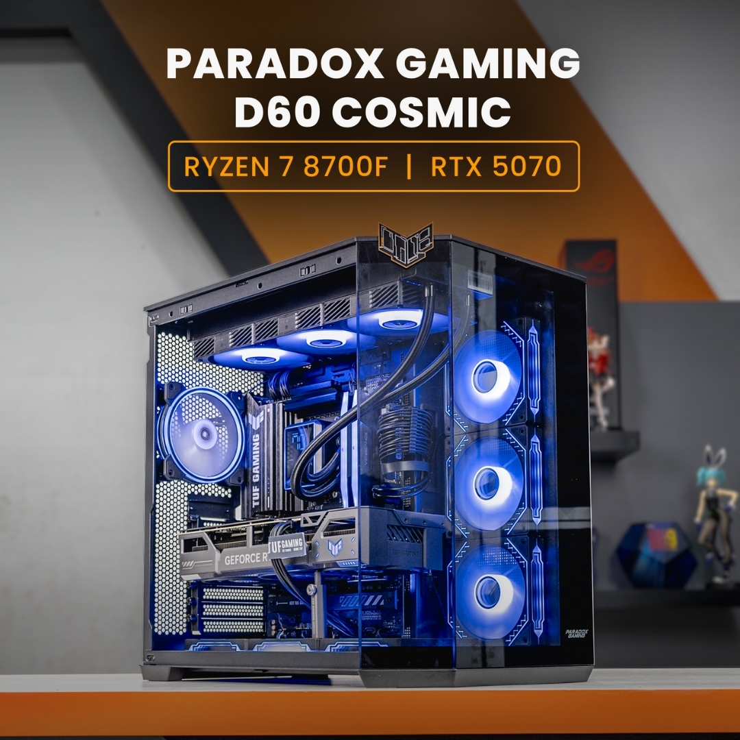 PC GAMING & STREAMING / RYZEN 7 8700F / ASUS TUF RTX 5070 / PARADOX GAMING D60 COSMIC