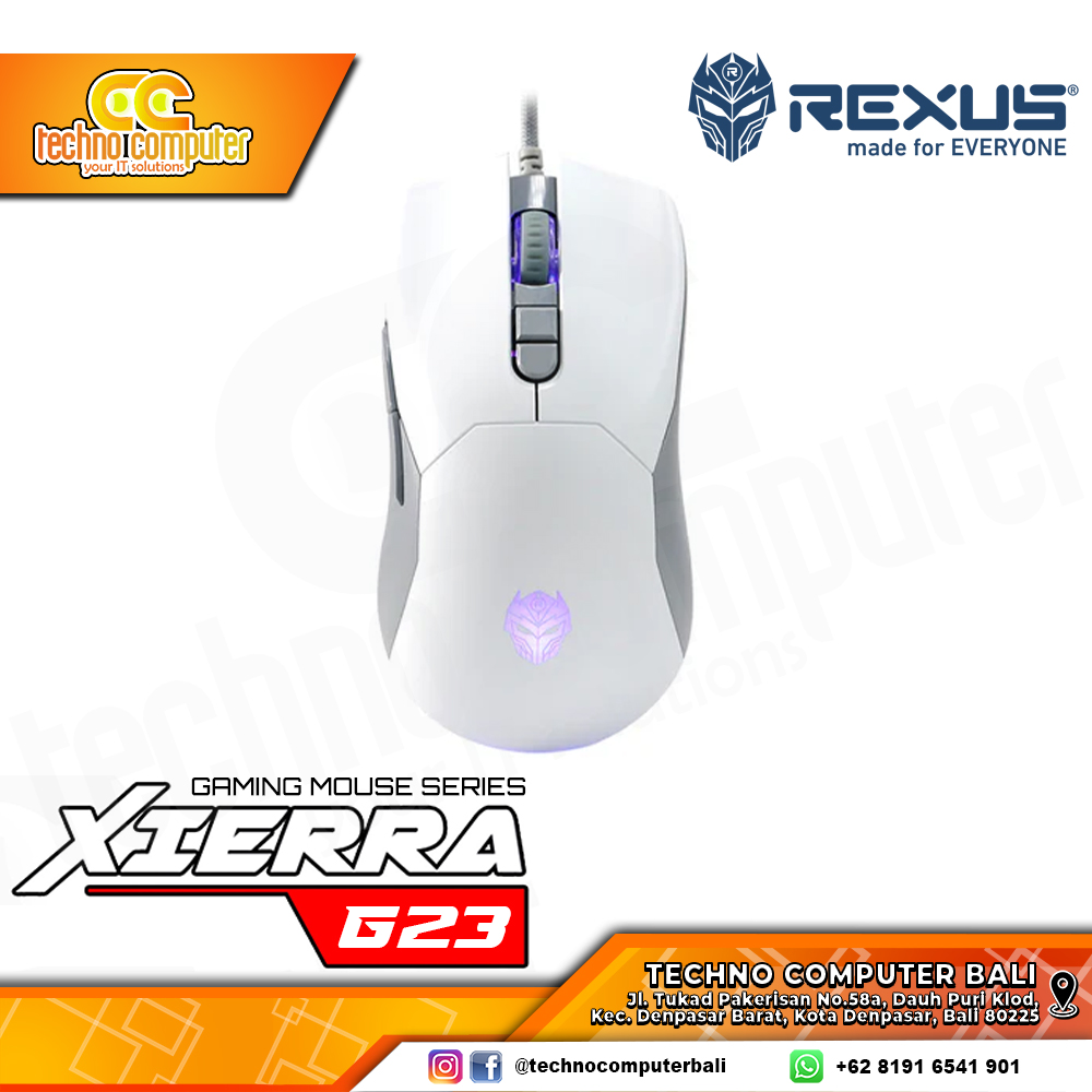 REXUS XIERRA G23 White - Gaming Mouse
