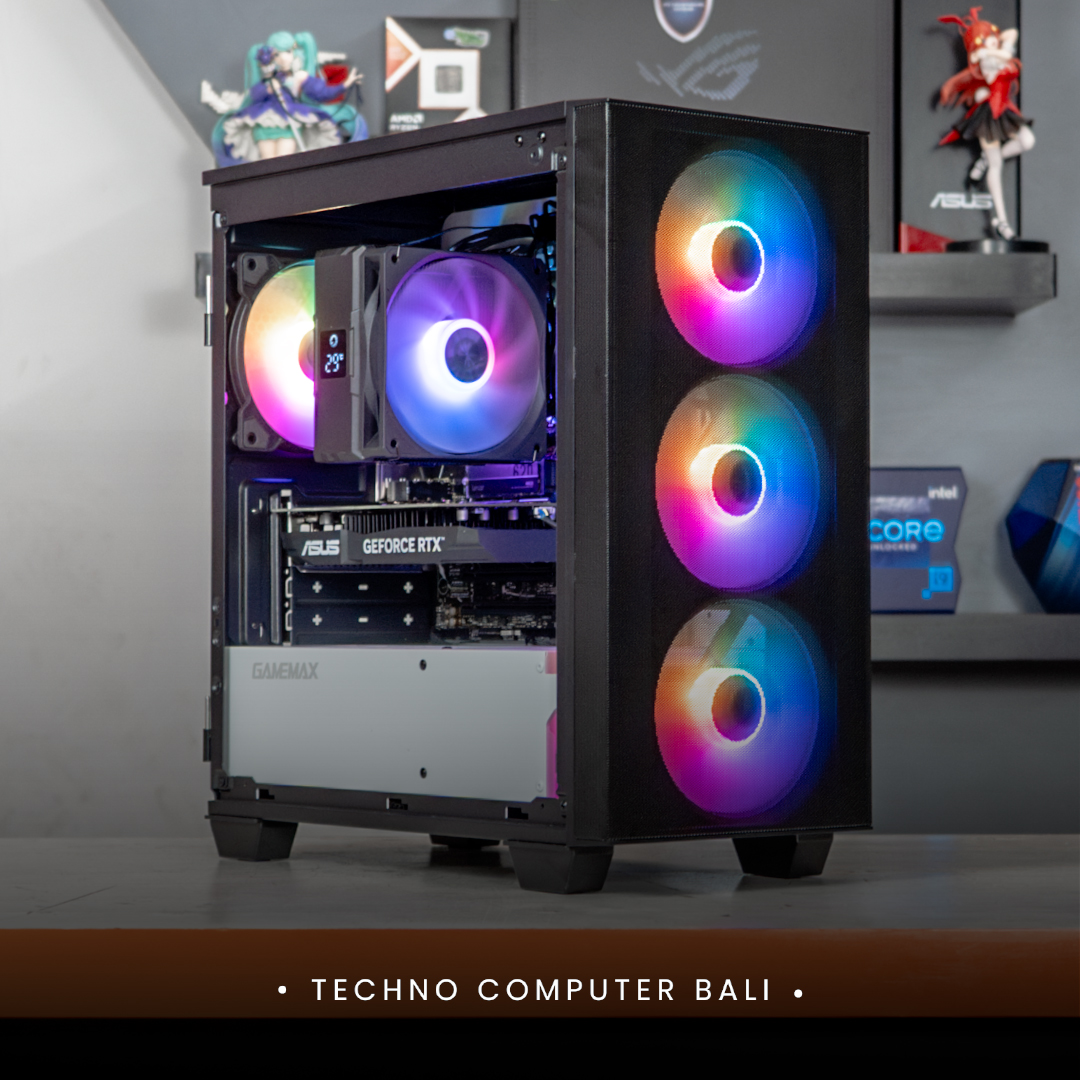 PC OFFICE & GAMING / RYZEN 5 8400F / ASUS DUAL RTX 3050 6GB / GAMEMAX AERO MINI Black