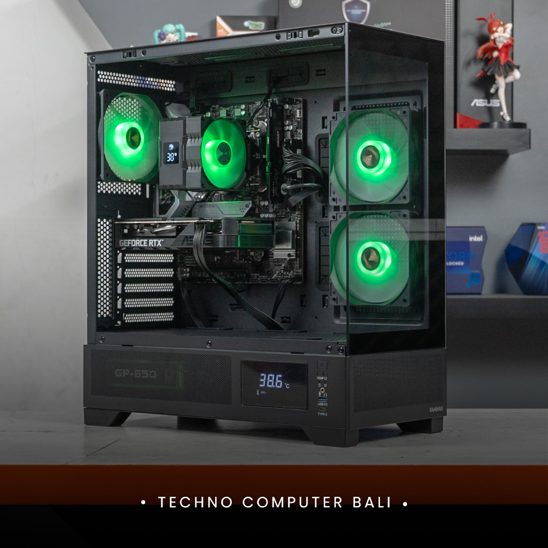 PC GAMING / RYZEN 7 8700F / ASUS DUAL RTX 5050 / GAMDIAS ATLAS M1 Black