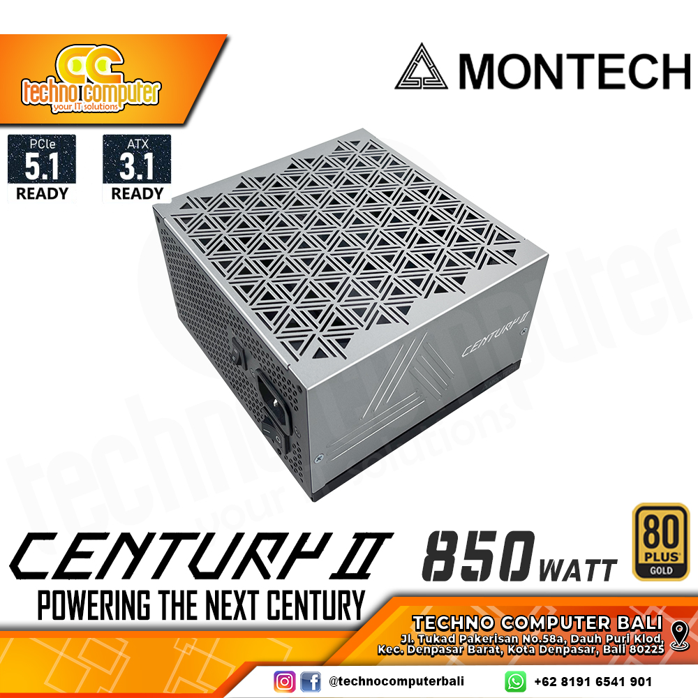 MONTECH Century II 850W 80+ Gold ATX 3.1/PCIe 5.1 - Full Modular