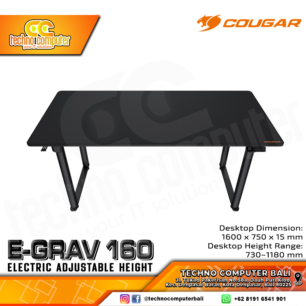 MEJA GAMING COUGAR E-GRAV 160 GAMING DESK With Electric Adjustable Height