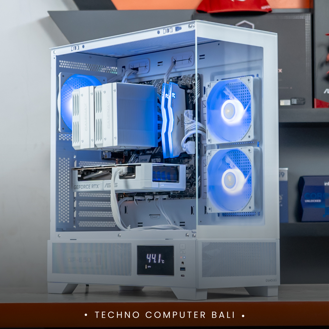 PC EDITING & GAMING / RYZEN 7 5700X / ASUS DUAL RTX 5060 White / GAMDIAS ATLAS M1 White