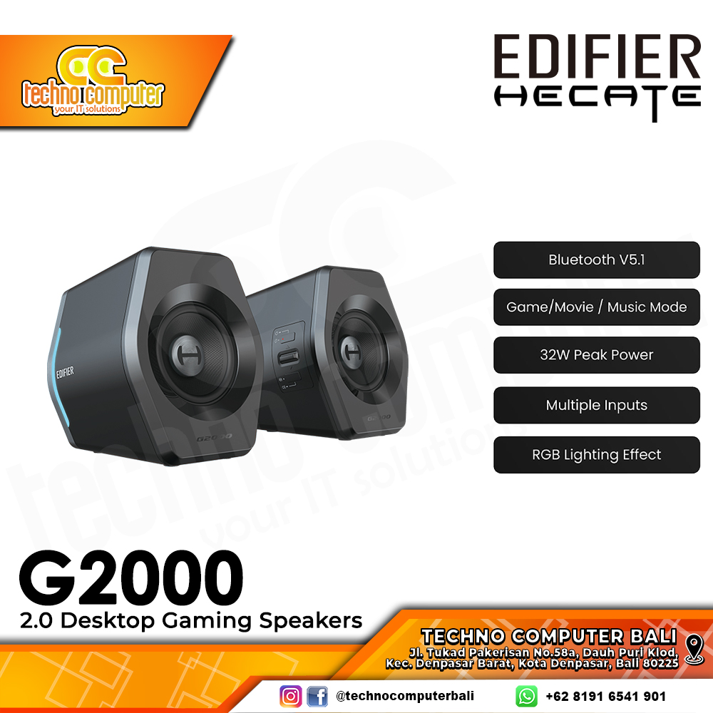 SPEAKER EDIFIER HECATE G2000 - 2.0 Desktop Gaming Speakers