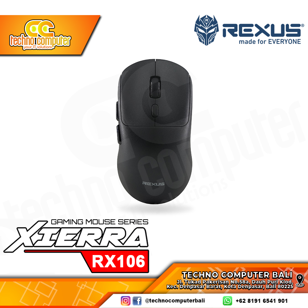 REXUS XIERRA RX-106 Wireless Black - Gaming Mouse Wireless