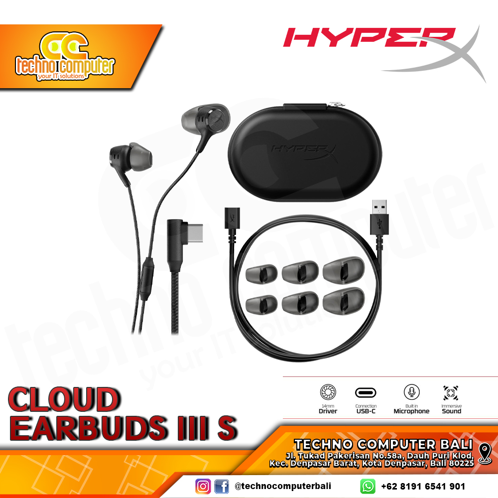 EARPHONE HyperX Cloud Earbuds III S (Type-C) - Gaming Earbuds (Black)