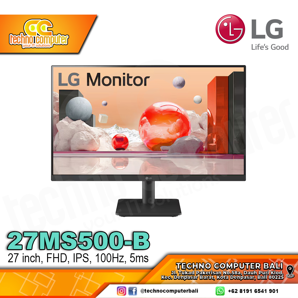 LG 27MS500-B LED Monitor - 27 inch, FHD (1920 x 1080), IPS, 100Hz, 5ms